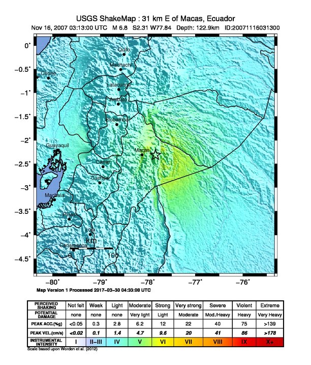 ShakeMap Intensity Thumbnail